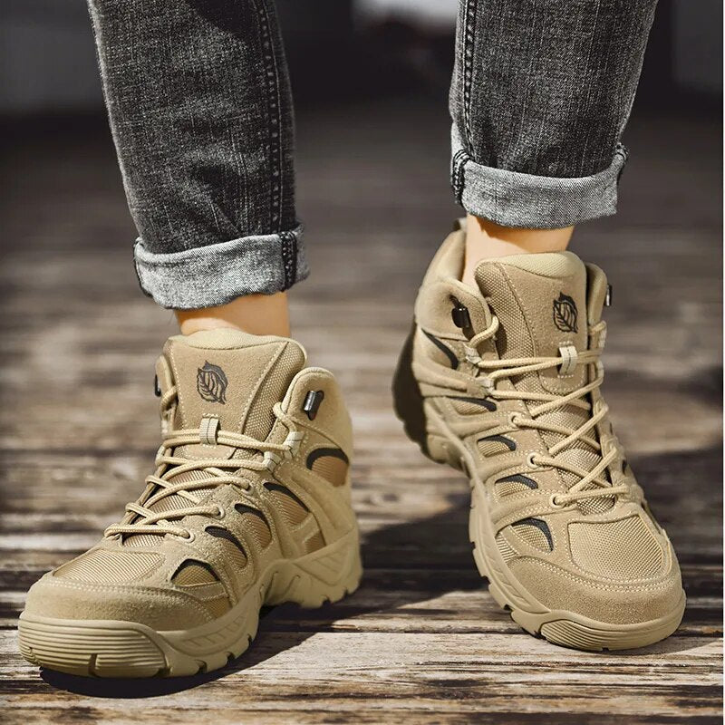 Fashion Men Boots Tactical Military Combat Boots Outdoor Hiking Boots