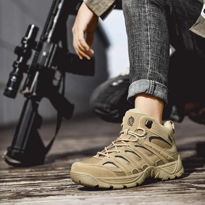 Fashion Men Boots Tactical Military Combat Boots Outdoor Hiking Boots