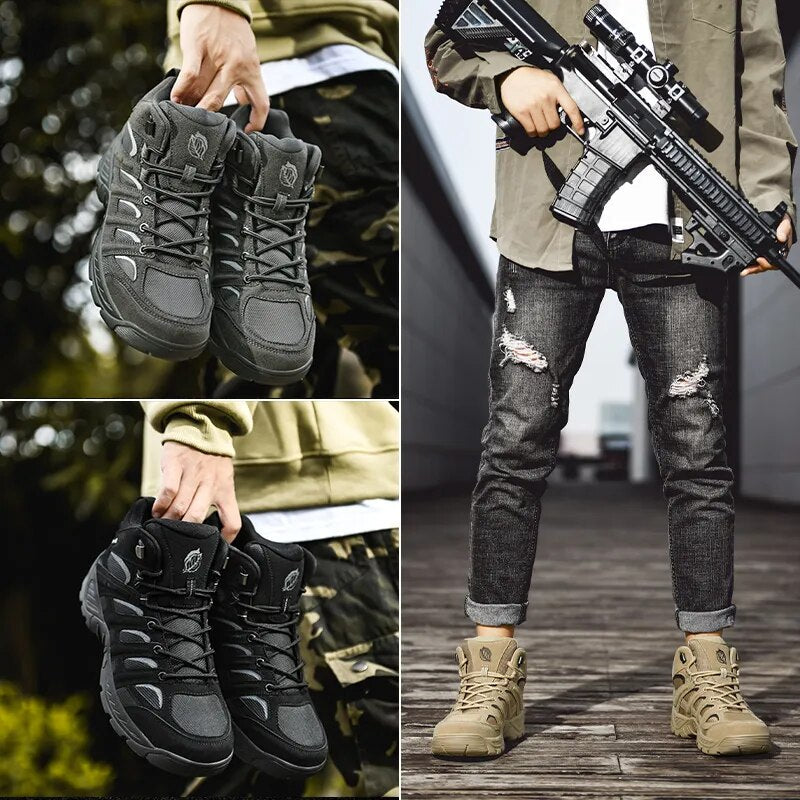 Fashion Men Boots Tactical Military Combat Boots Outdoor Hiking Boots